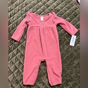 Carters pink fleece onesie
